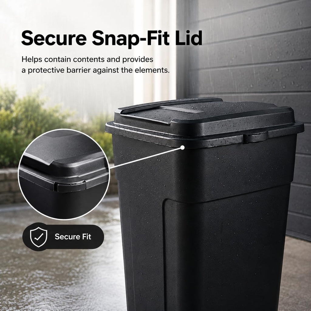 50 Gallon Wheeled Plastic Trash Can with Lid and Handle L62660
