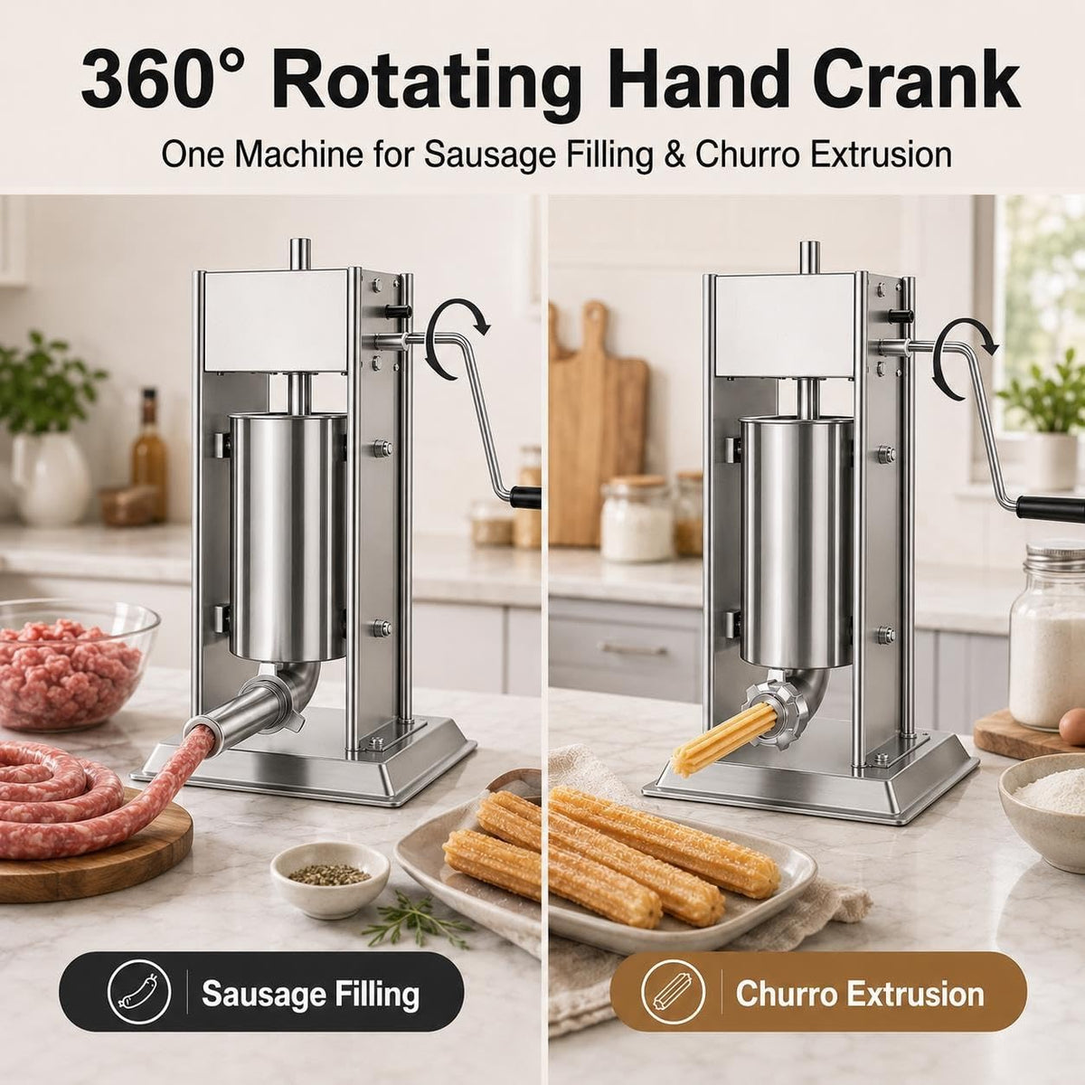 3L 304 Stainless Steel Sausage Stuffer & Churro Maker X701