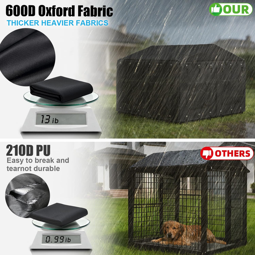 Waterproof Dog Kennel Cover with Transparent Window Q70821