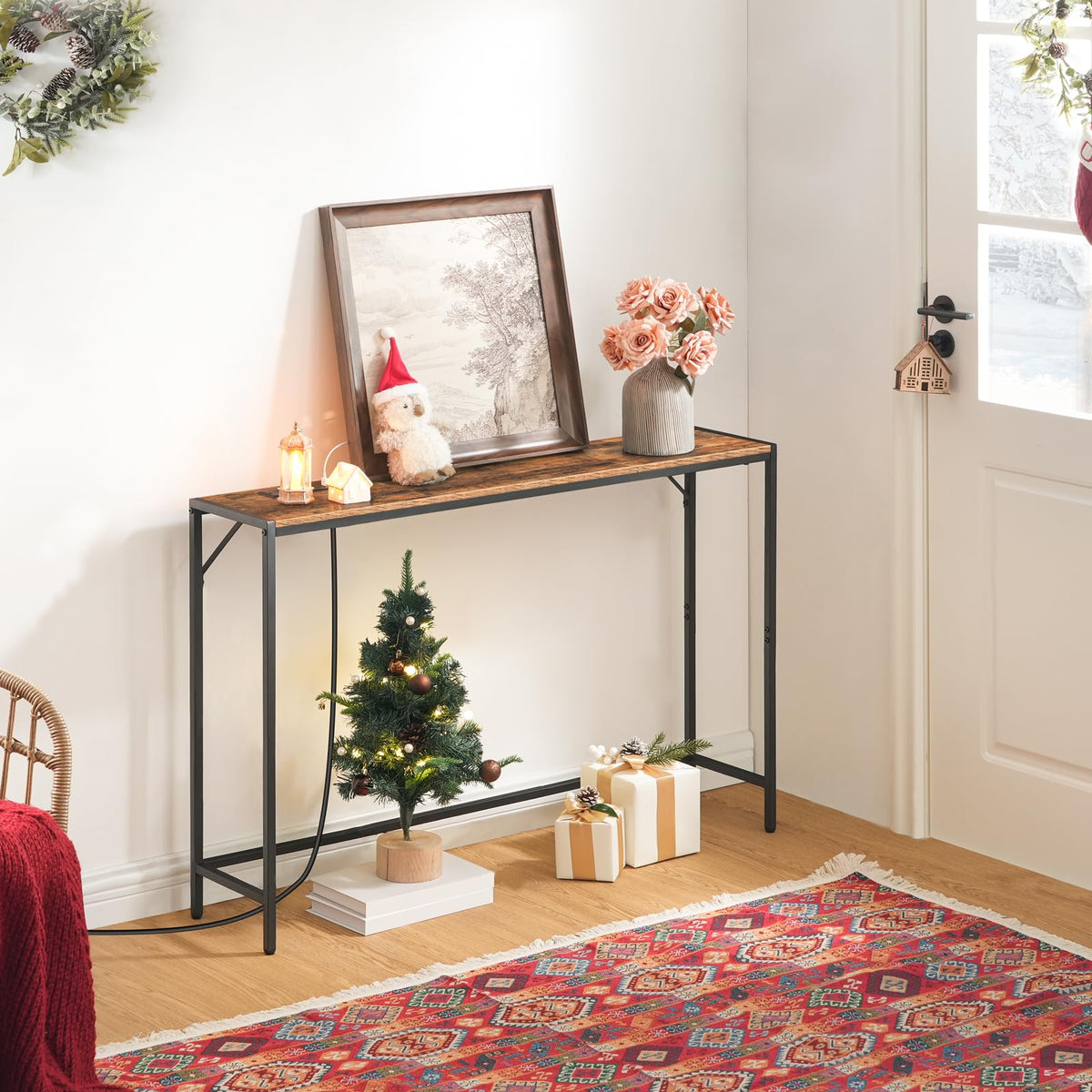 Narrow Sofa Table with Power Station Y20900