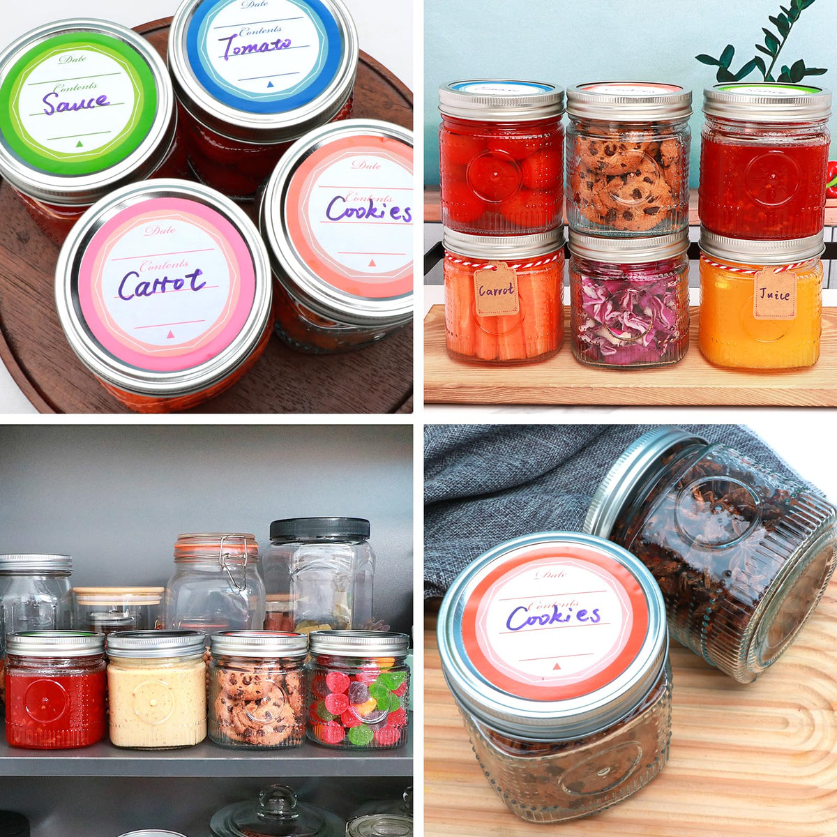 16 oz 12 Pack Wide Mouth Glass Jars with Lids H27217