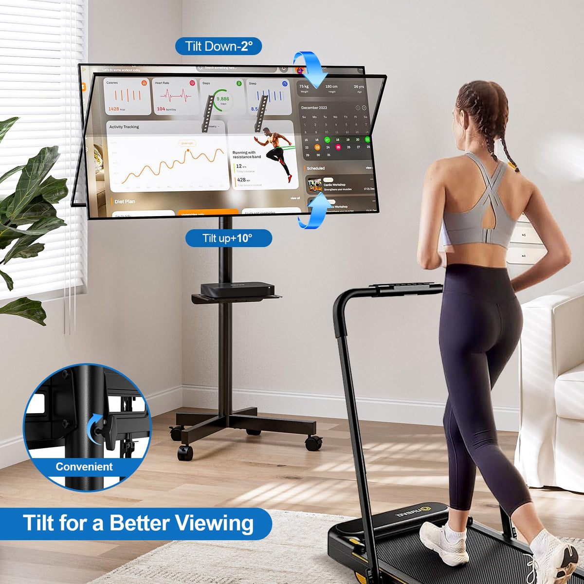Mobile TV Stand for 23-65 Inch Flat Curved Screen TVs G24895