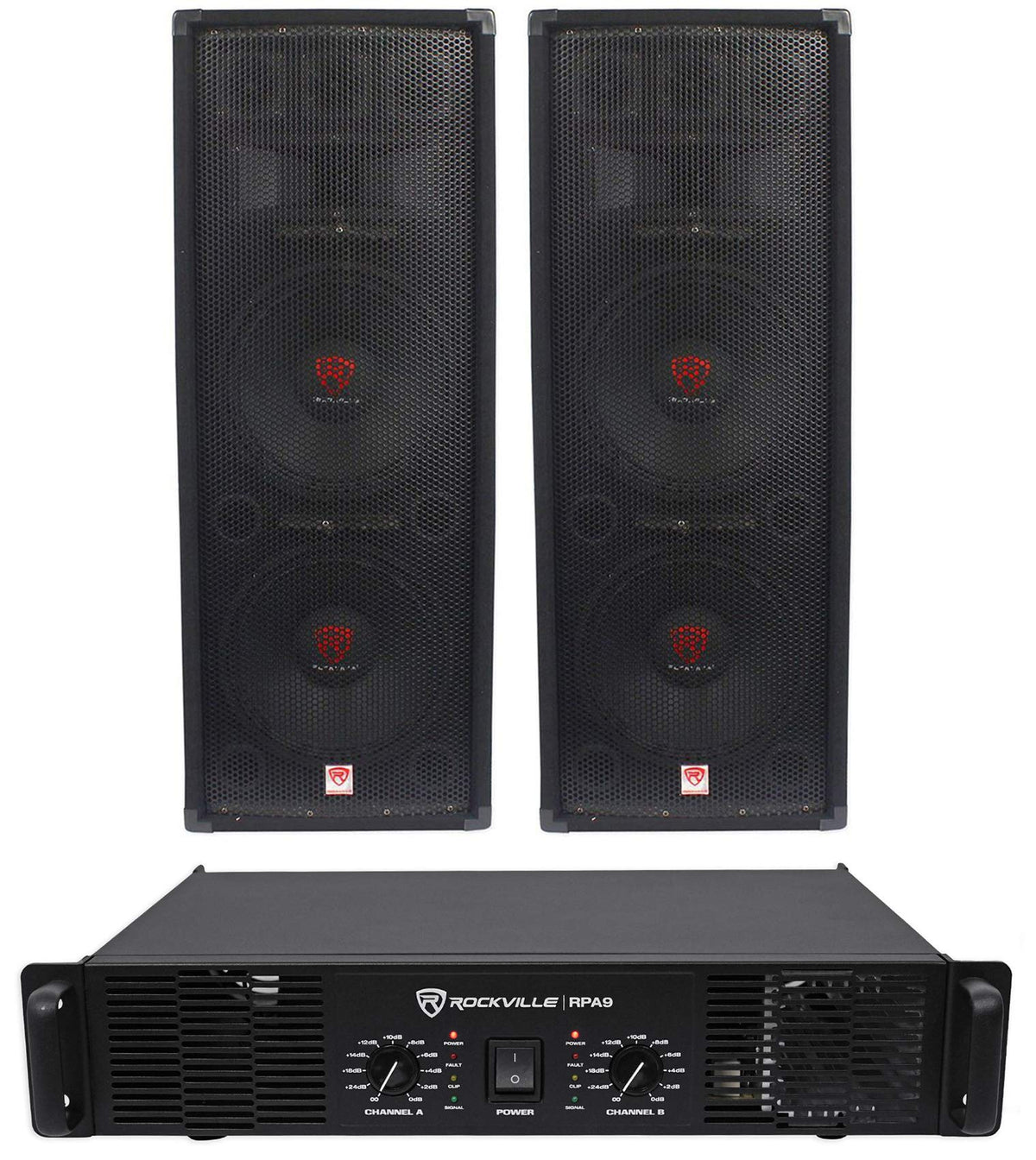 12" 2000W DJ PA Speaker Pair with Amplifier G737