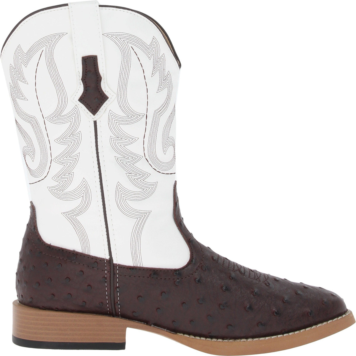 Brown Mid Calf Square Toe Boots C48095