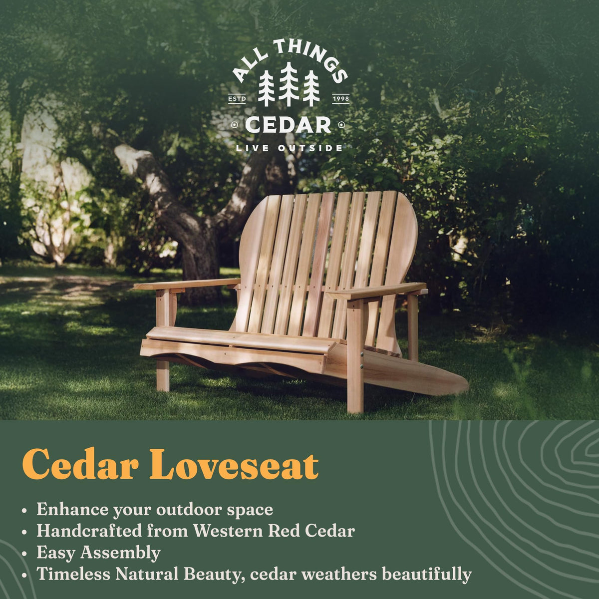 Adirondack Loveseat with Curved Armrests H608282