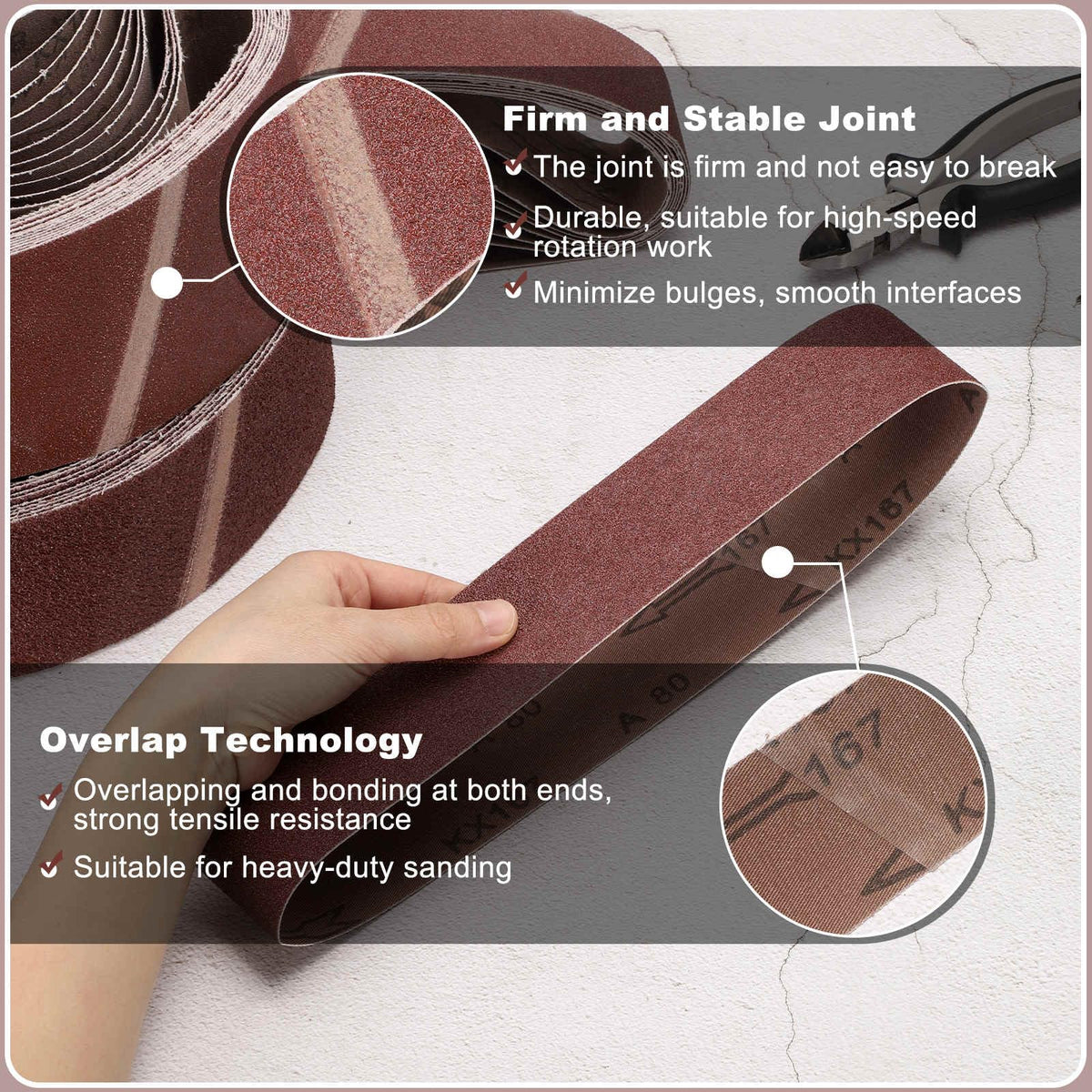 4 x 36 Inch 40 Grits Aluminum Oxide Sanding Belts Z334
