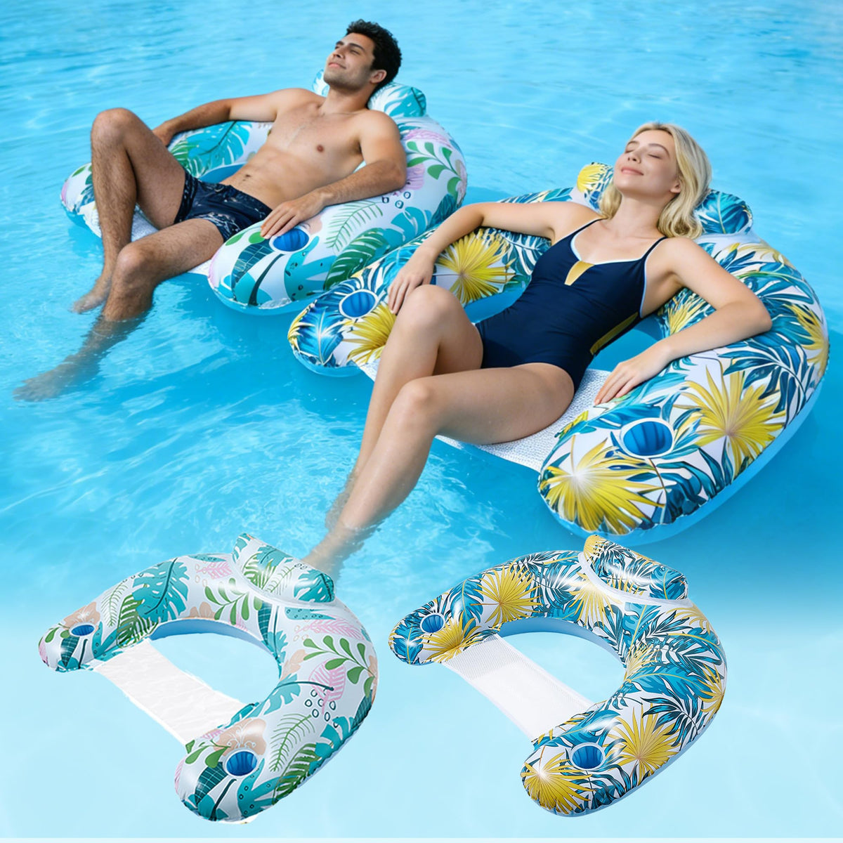 2 Pack Inflatable Pool Floats with Mesh Seat U562