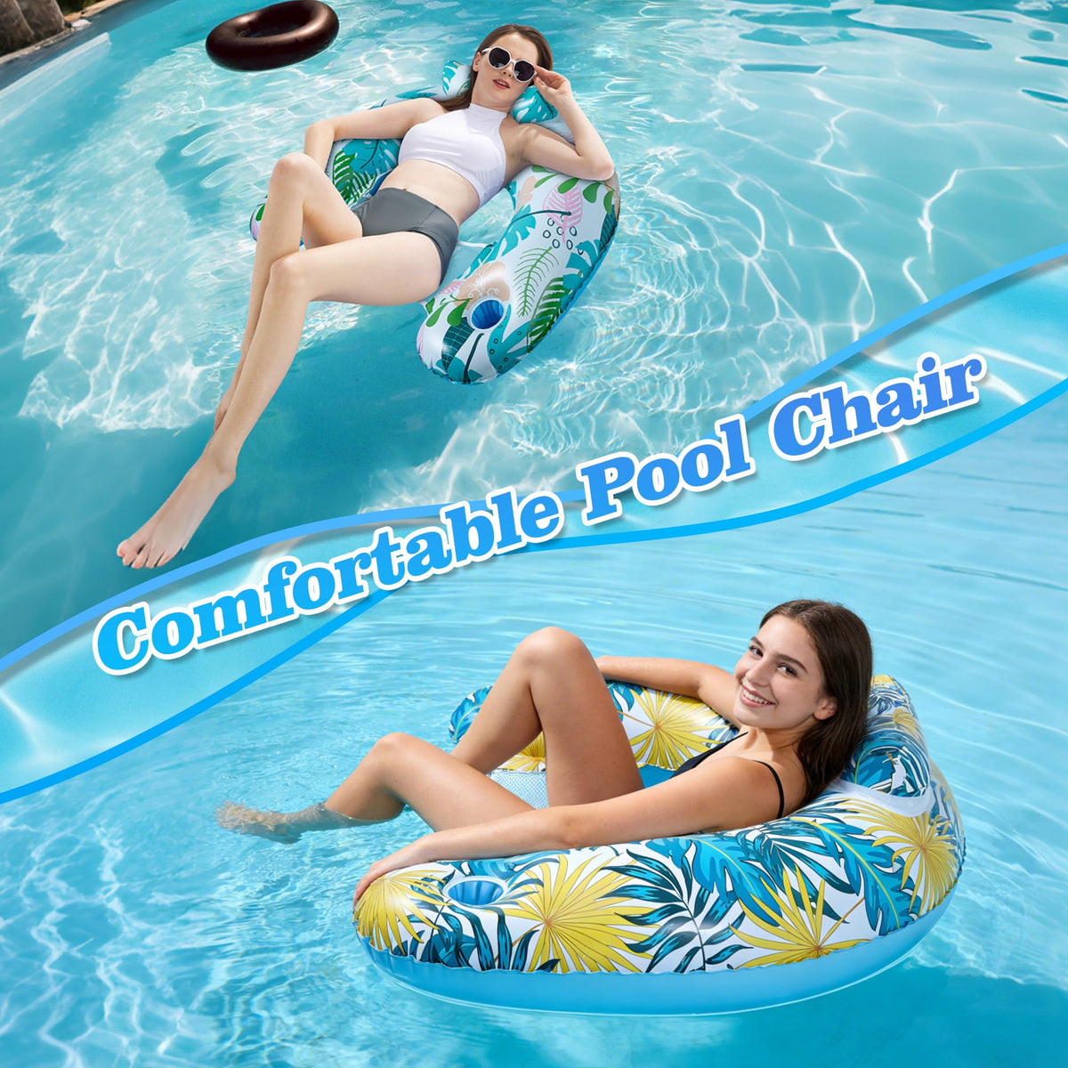 2 Pack Inflatable Pool Floats with Mesh Seat U562