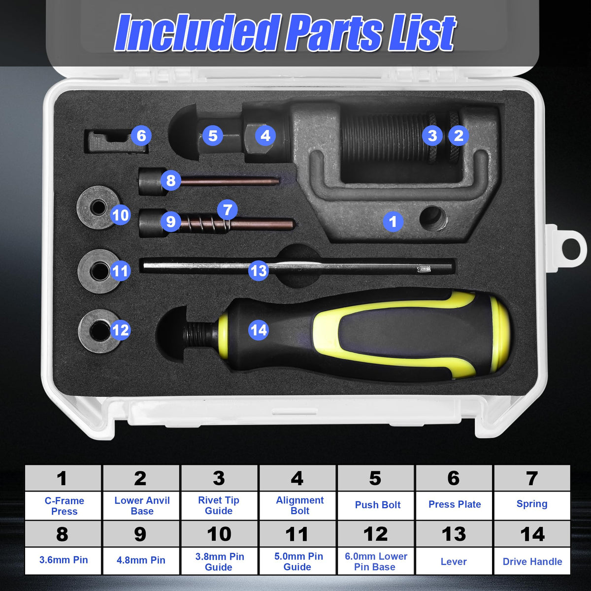 14 Pc Motorcycle Chain Breaker Tool Kit H188