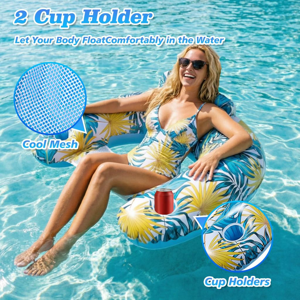 2 Pack Inflatable Pool Floats with Mesh Seat U562