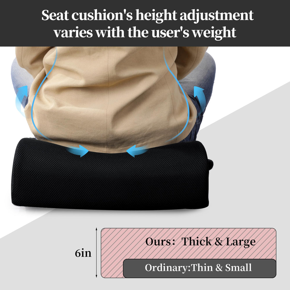 Extra Thick Memory Foam Chair Cushion with Carry Handle M87693