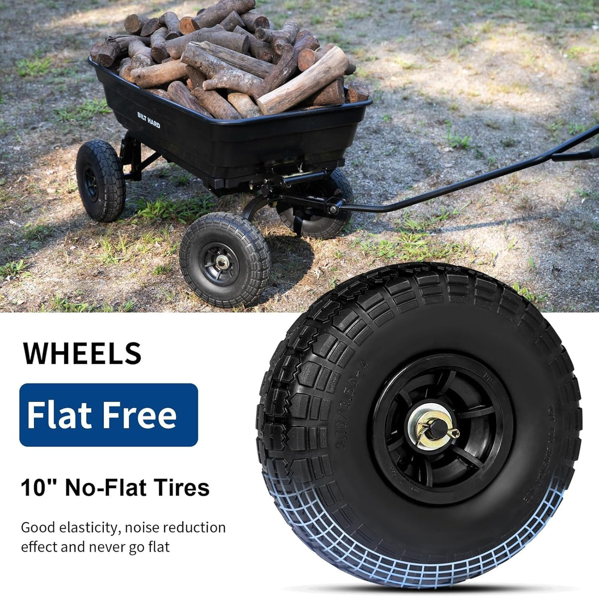 Poly Garden Dump Cart 600 lbs 4 Cu Ft W8028
