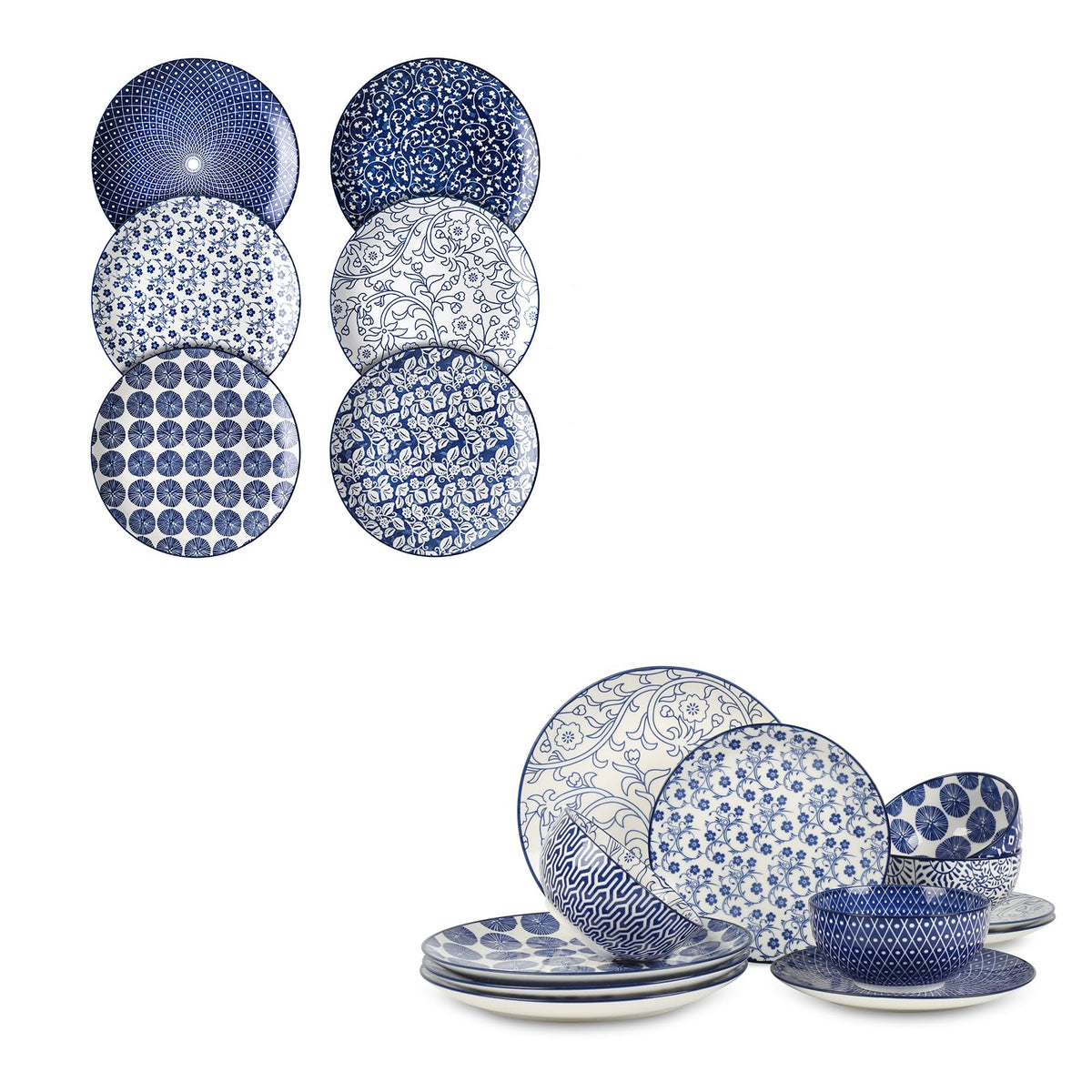 10 inch Porcelain Dinner Plates + 12-Pieces Dinnerware Sets N741815