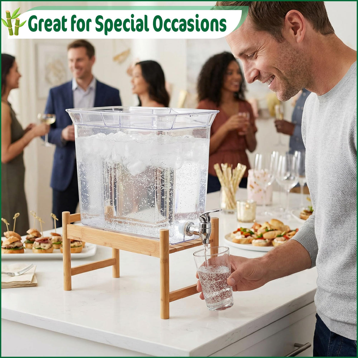 Bamboo Water Dispenser Stand B5898