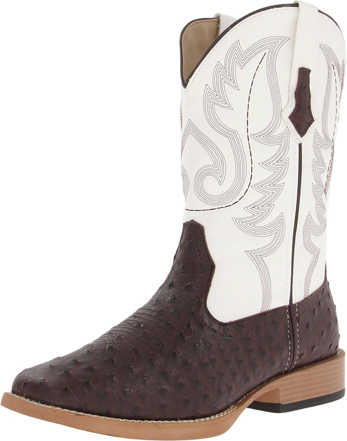 Brown Mid Calf Square Toe Boots C48095