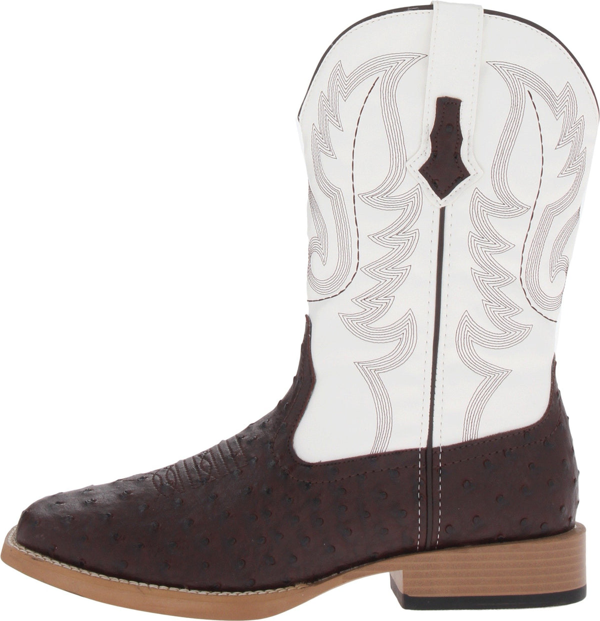 Brown Mid Calf Square Toe Boots C48095
