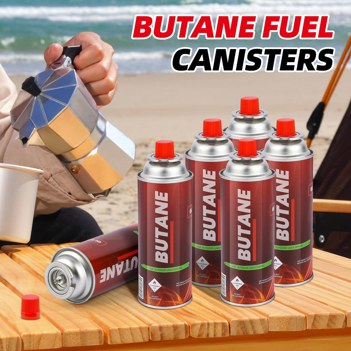 12 Pack 8oz Butane Fuel Cylinders Q594693