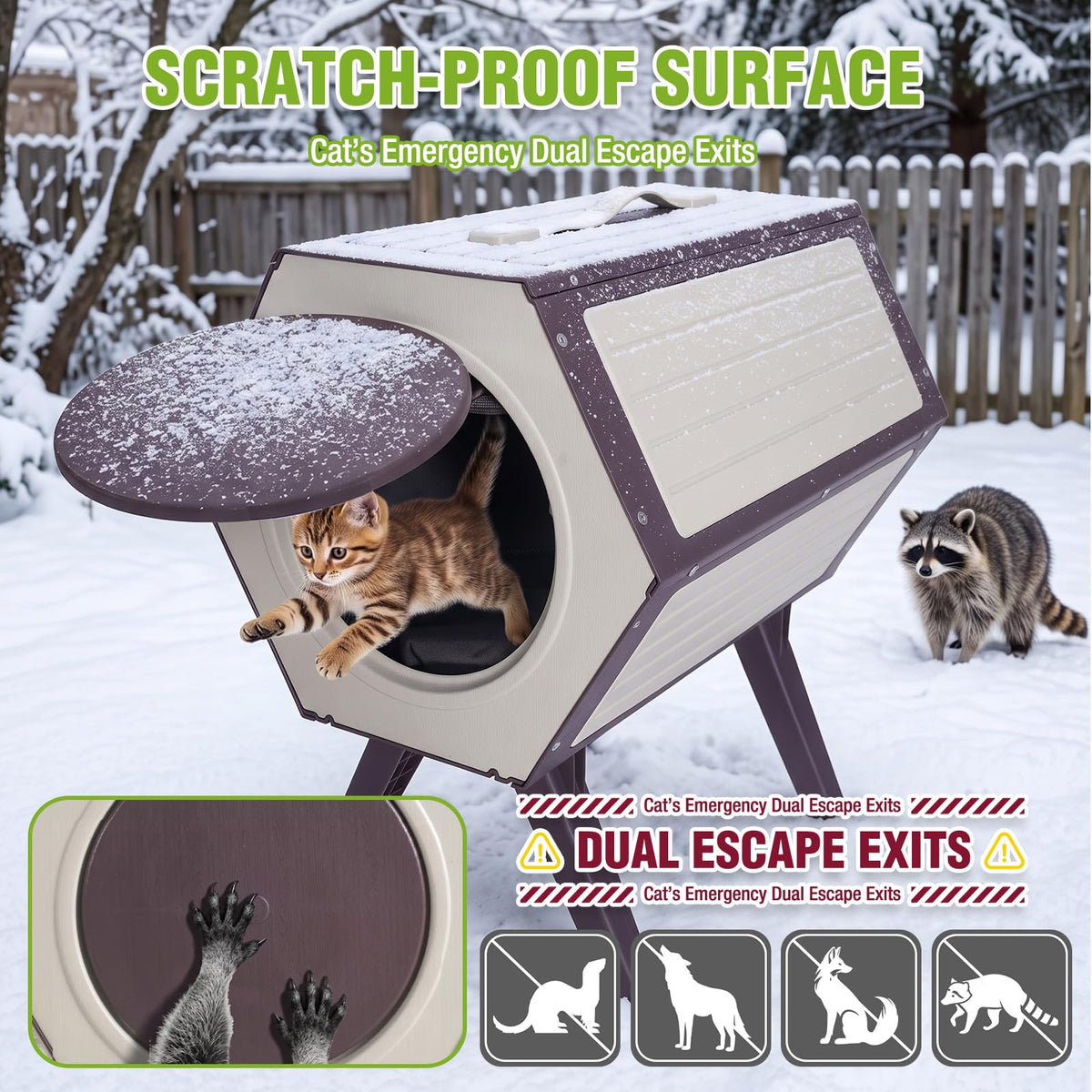 Heated Outdoor Cat House with Liner E4865