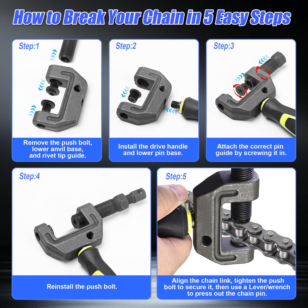14 Pc Motorcycle Chain Breaker Tool Kit H188