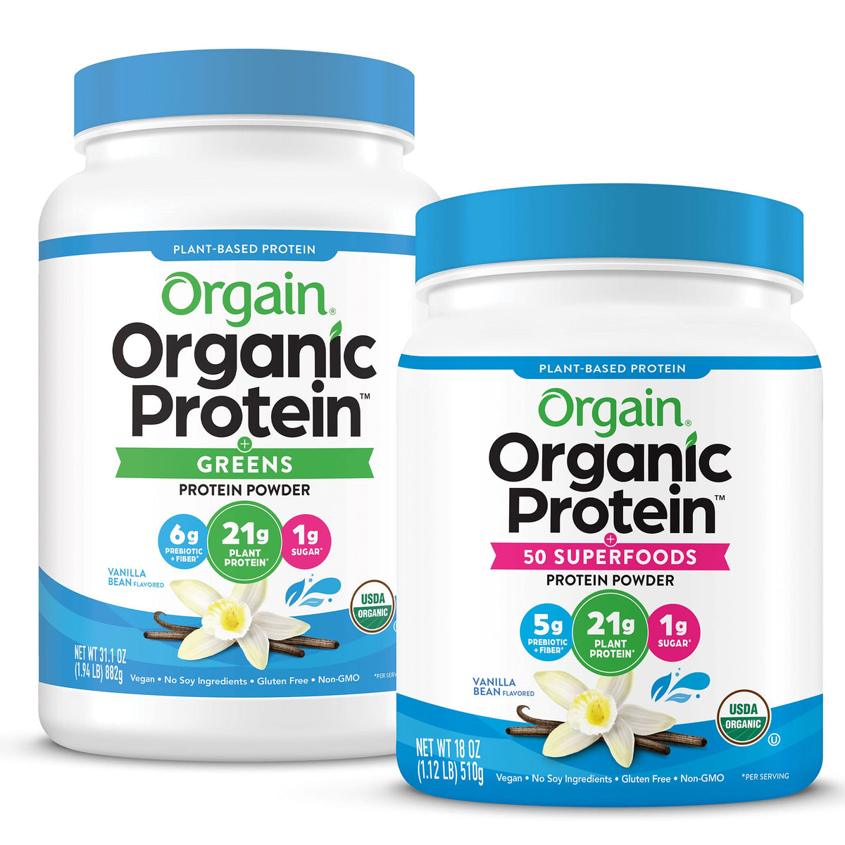Organic Vegan Protein Powder + Greens Vanilla Bean Z28386