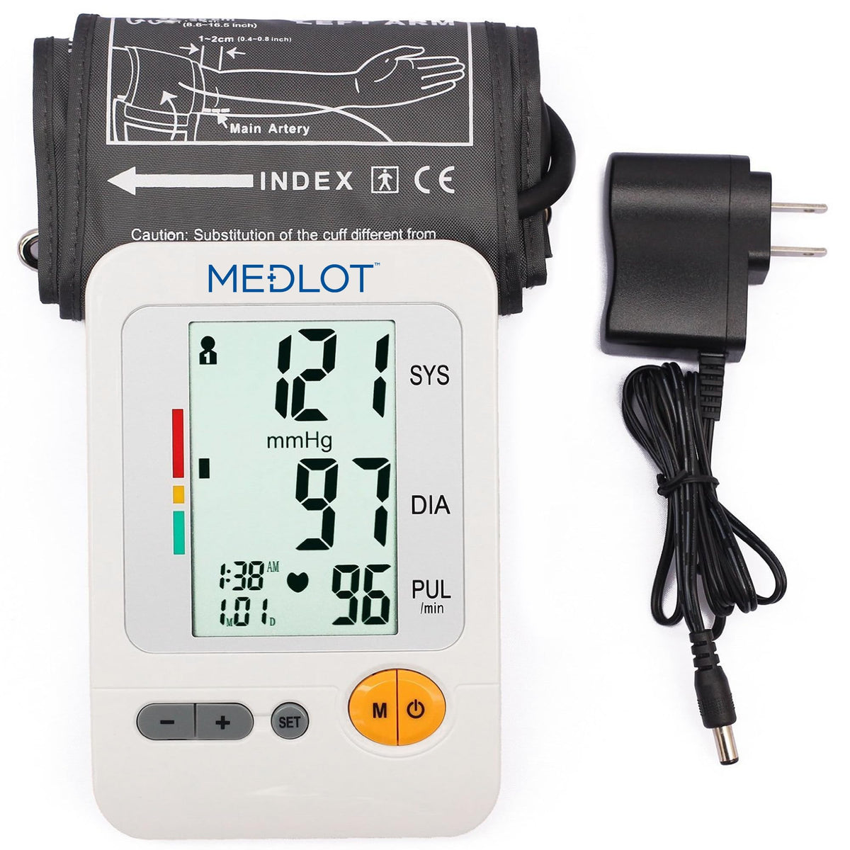 Blood Pressure Monitor Upper Arm Large Cuff 8.6-16.5” Digital BP Gauge 4 User 120 Readings Memory Large LCD Display A76593
