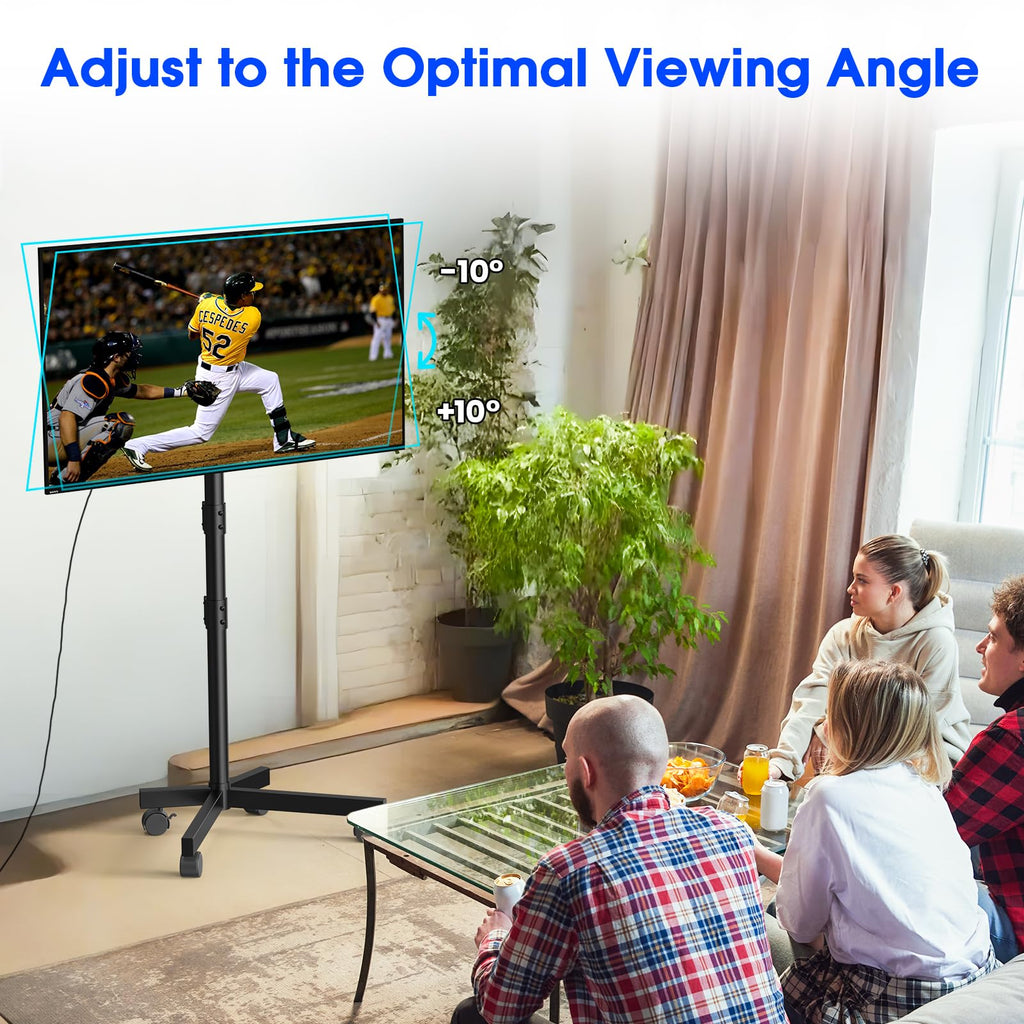 Black Rolling TV Stand for 23-60 Inch TVs N724881