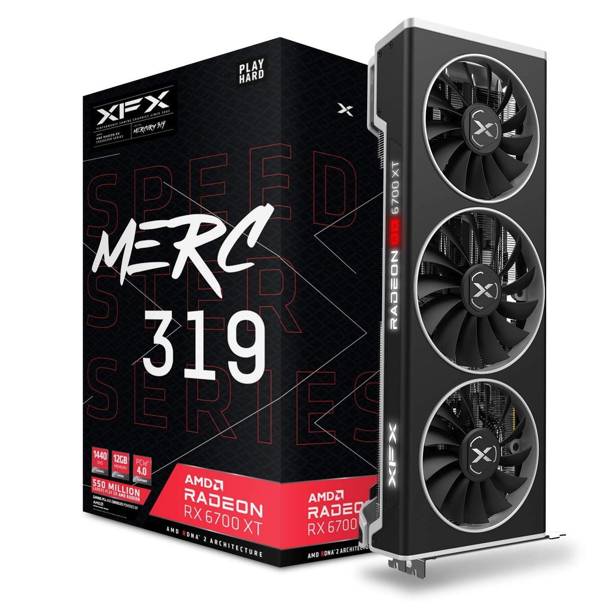 Black 12GB GDDR6 Gaming Graphics Card F623