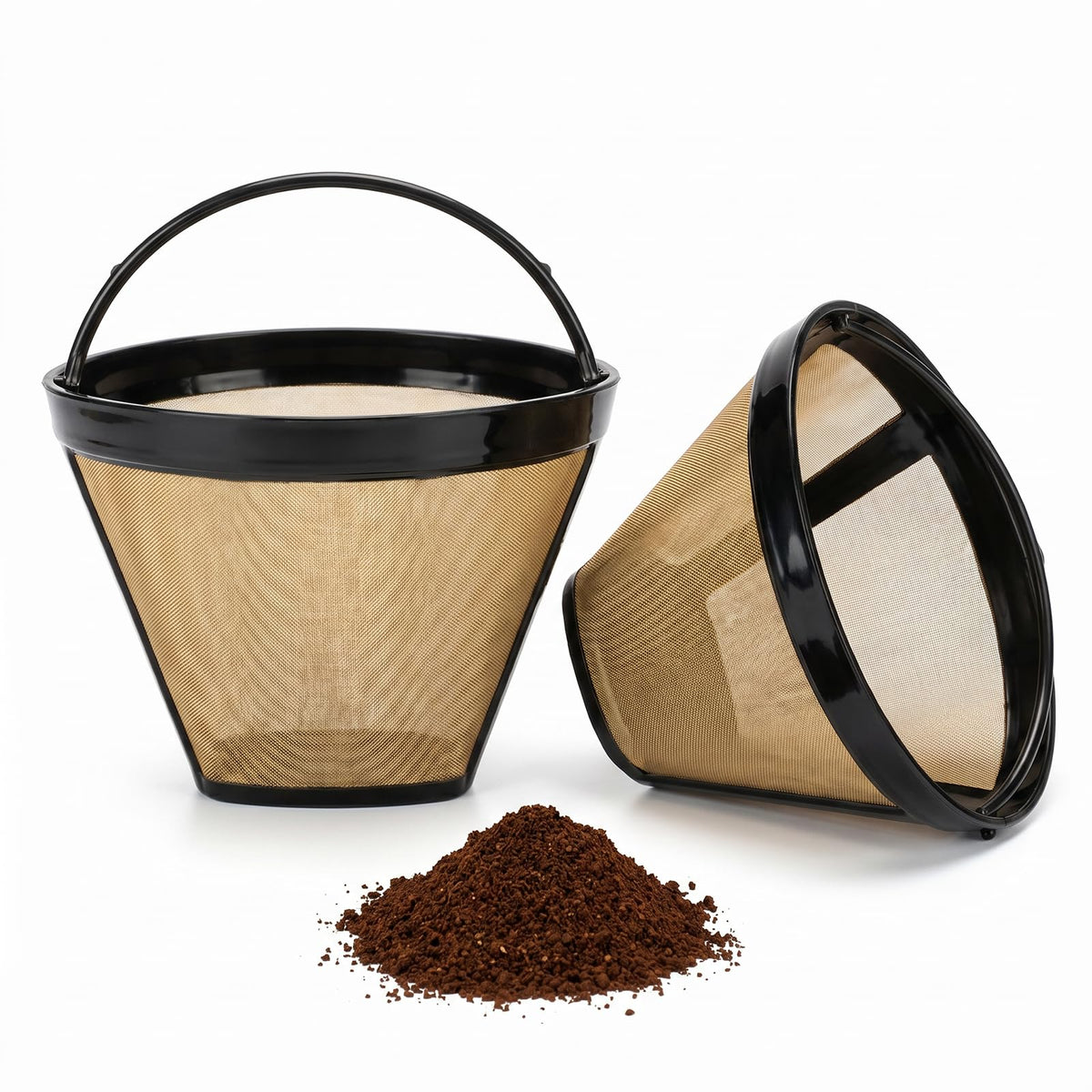2 Pcs #4 Cone Reusable Stainless Steel Mesh Coffee Filters C404