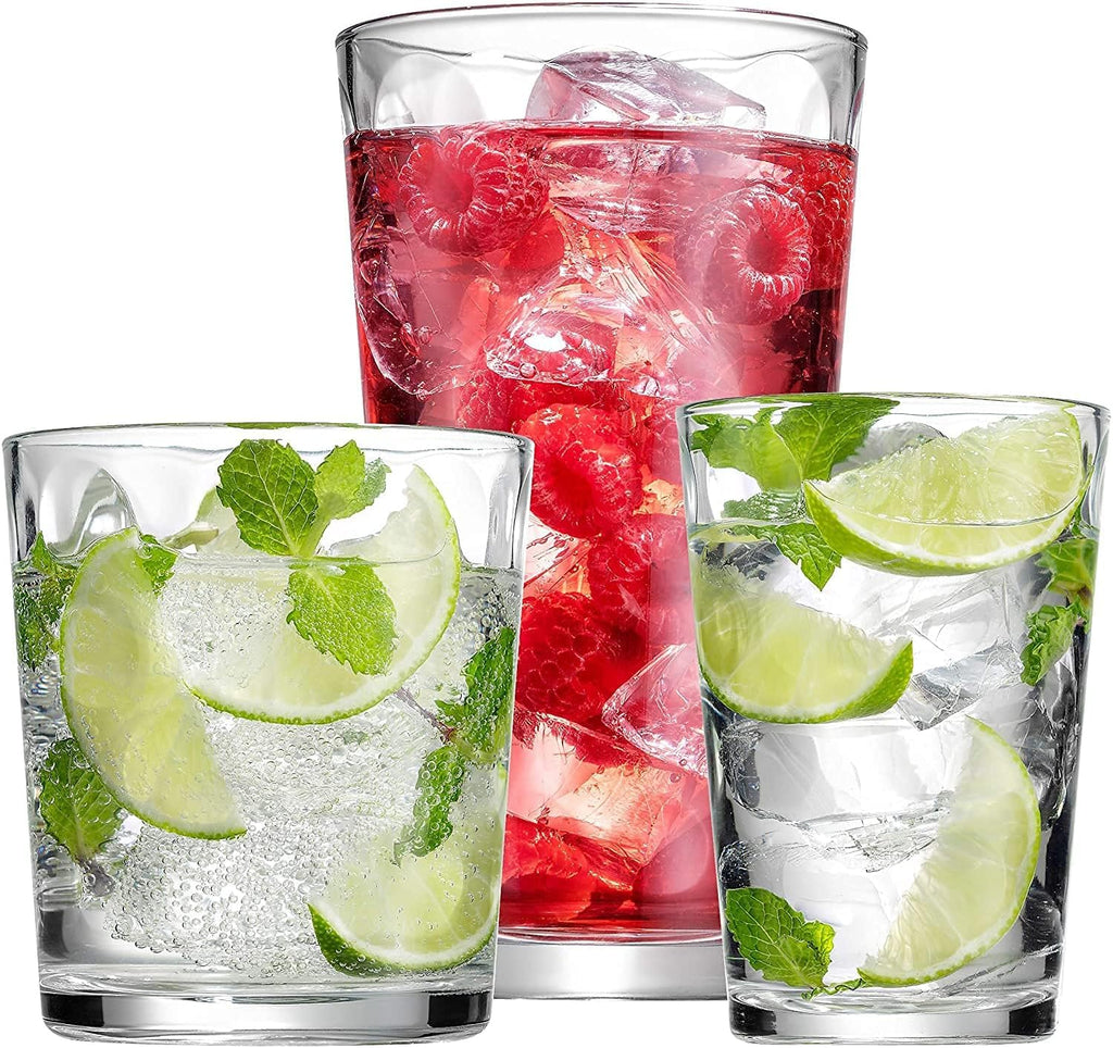 Set of 12 Stackable Drinking Glasses O412
