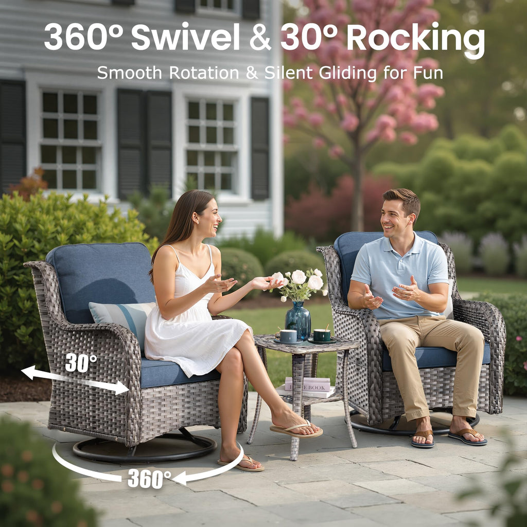5 PCS Wicker Patio Furniture Set with Fire Pit Table X59289