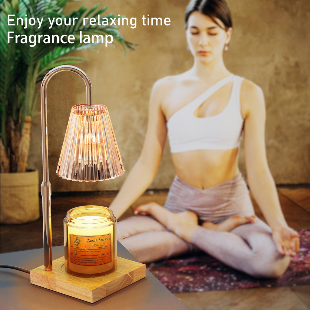Candle Warmer Lamp with 2 Bulbs, Dimmable, Timer, Adjustable Height T3694