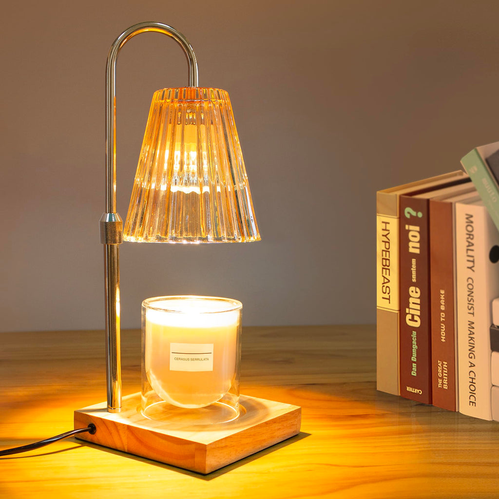Candle Warmer Lamp with 2 Bulbs, Dimmable, Timer, Adjustable Height T3694
