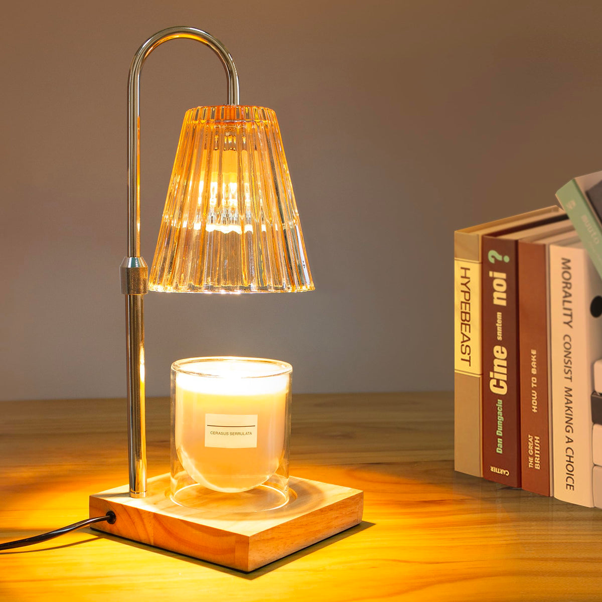 Candle Warmer Lamp with 2 Bulbs, Dimmable, Timer, Adjustable Height T3694