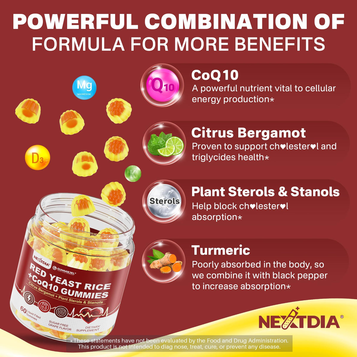 Red Yeast Rice Gummies 2400MG with CoQ10 F865813