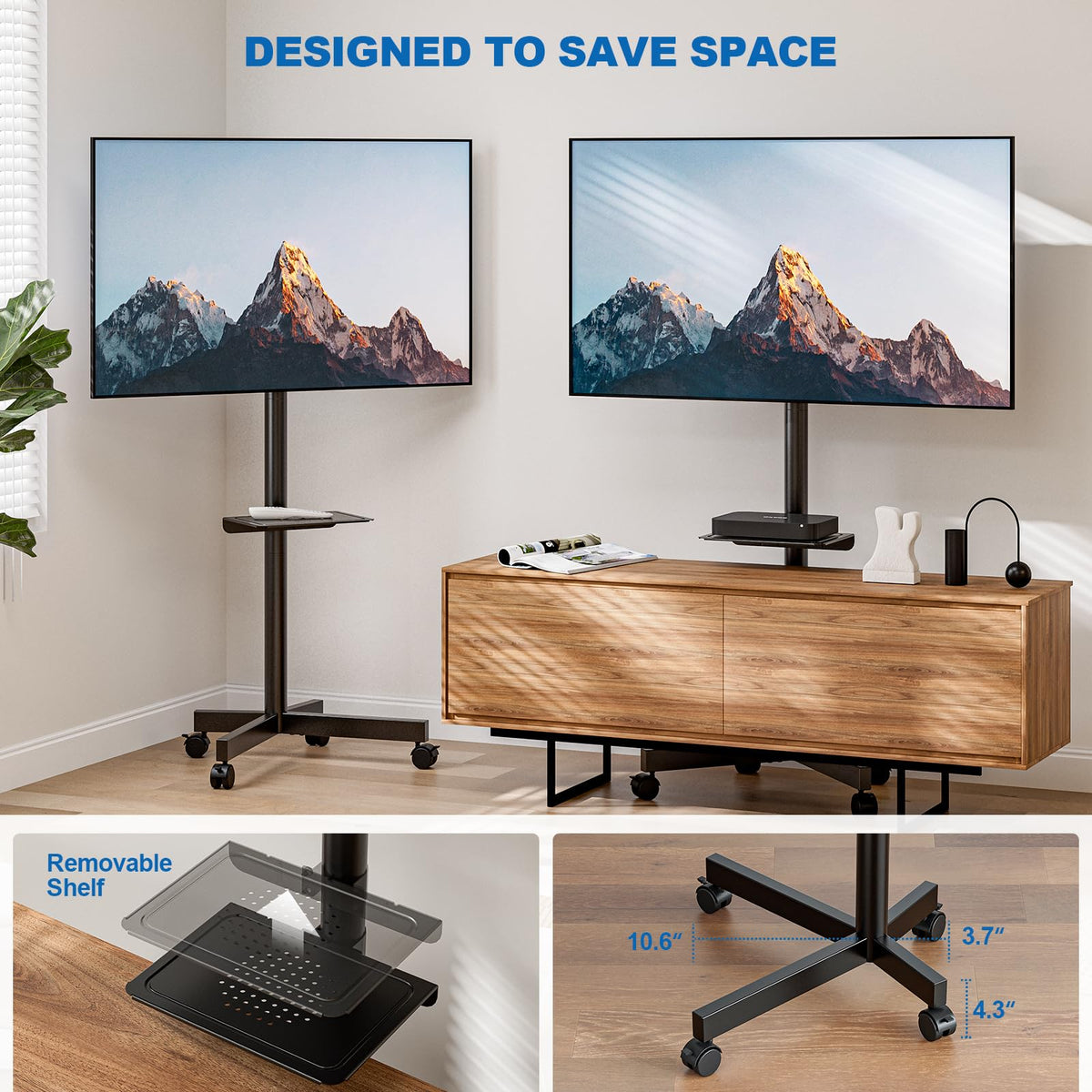 Mobile TV Stand for 23-65 Inch Flat Curved Screen TVs G24895