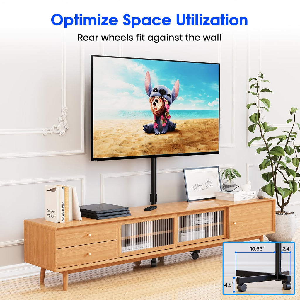 Black Rolling TV Stand for 23-60 Inch TVs N724881