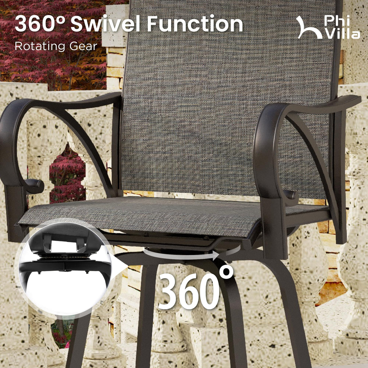 Set of 4 Swivel Outdoor Bar Stools S320635