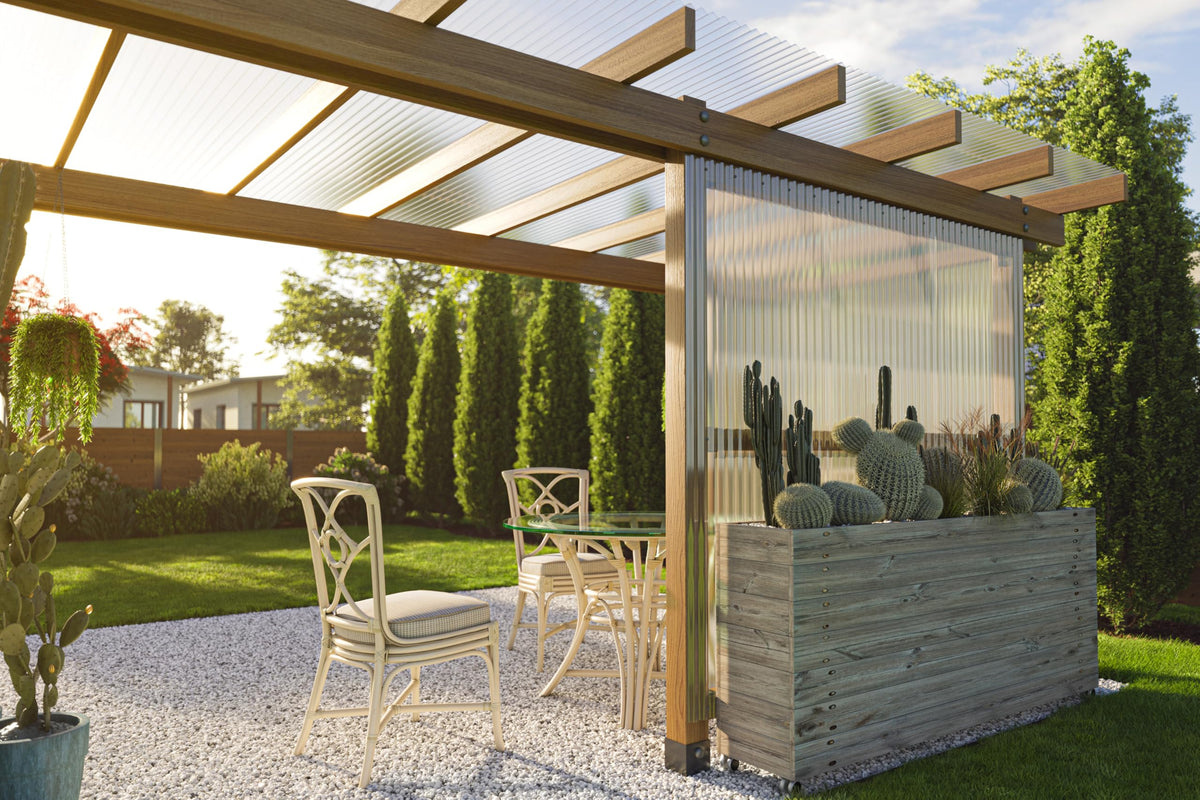 Clear Curved Polycarbonate Roofing Panels 21" W x 72" L Set of 10 Z618343