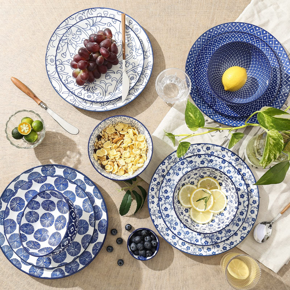 10 inch Porcelain Dinner Plates + 12-Pieces Dinnerware Sets N741815