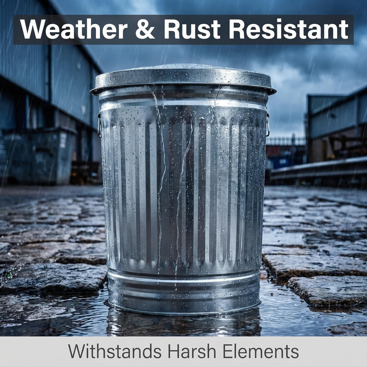 31 Gallon Galvanized Steel Trash Can with Locking Lid X18824
