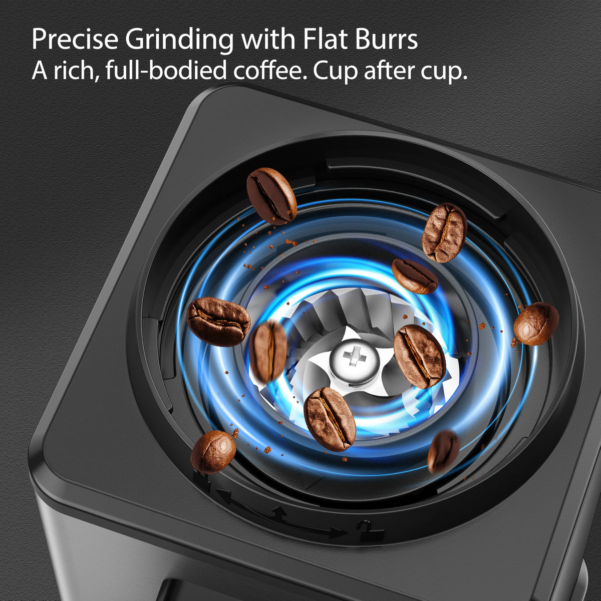 Electric Coffee Grinder with 25 Grinding Settings and 60-Second Timer D7981