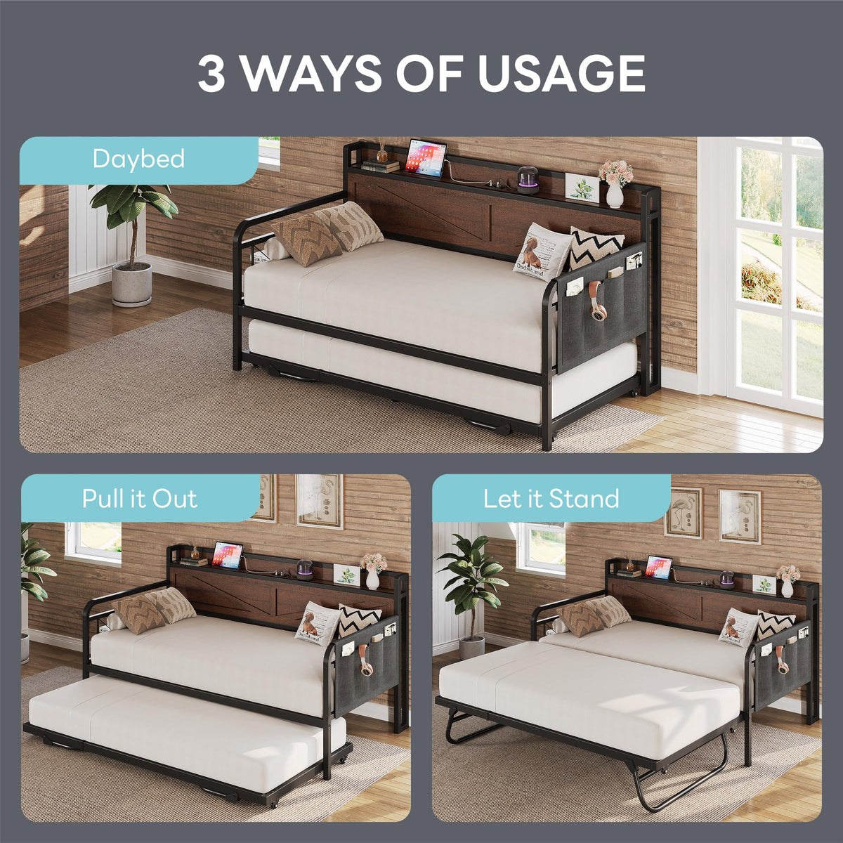 Twin Daybed with Pop Up Trundle Y950285